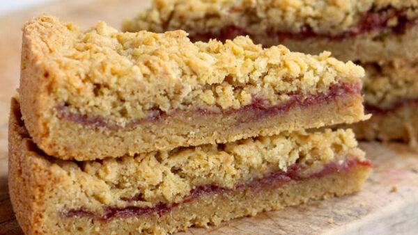 Rhubarb Cardamom Shortbread Bars recipe