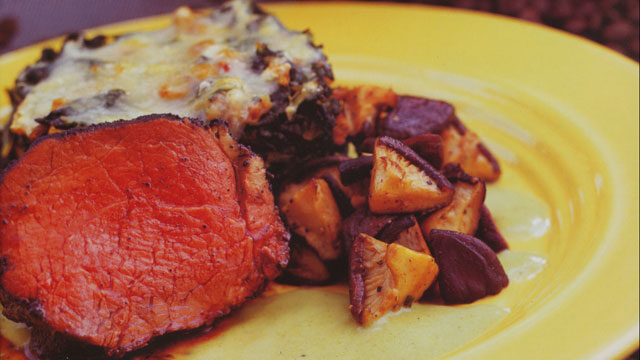 Coffee-Roasted Fillet of Beef with Pasilla Chili Broth