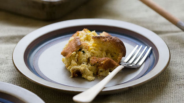 Pasilla Chile and Cheddar Spoonbread