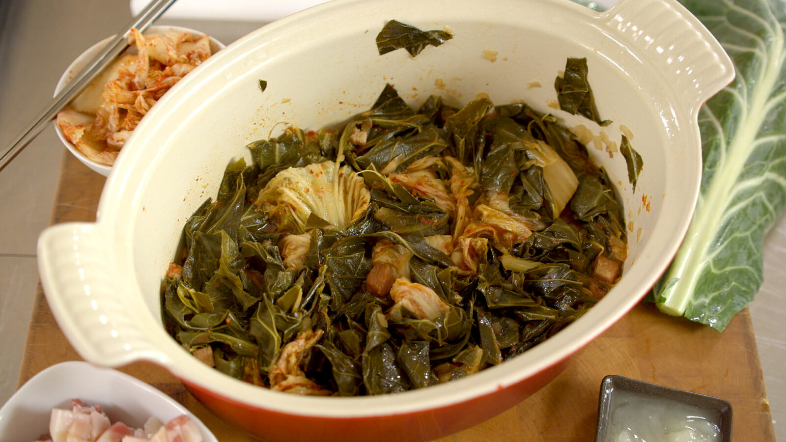 Recipe for Collards And Kimchi PBS Food
