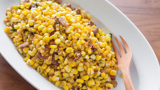 Corn with Bacon Vinaigrette recipe