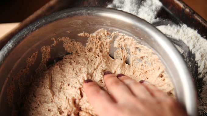 pulling-dough-away-from-bowl