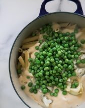 Pea Artichoke Pasta Bake 169x215