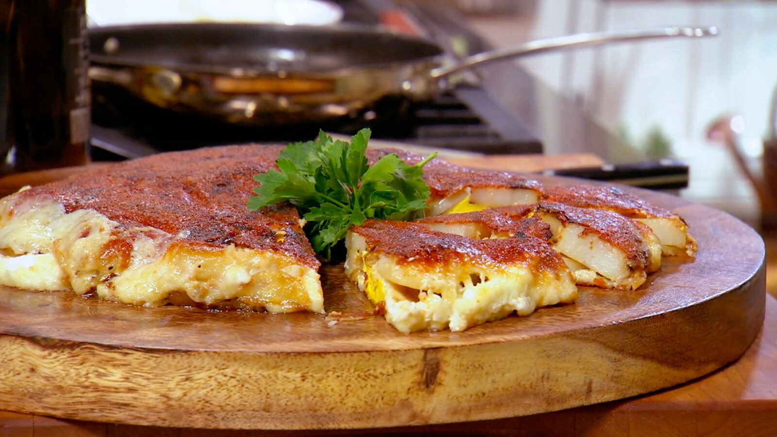 Recipe for Potato and Egg Frico (with Asiago Cheese) PBS Food