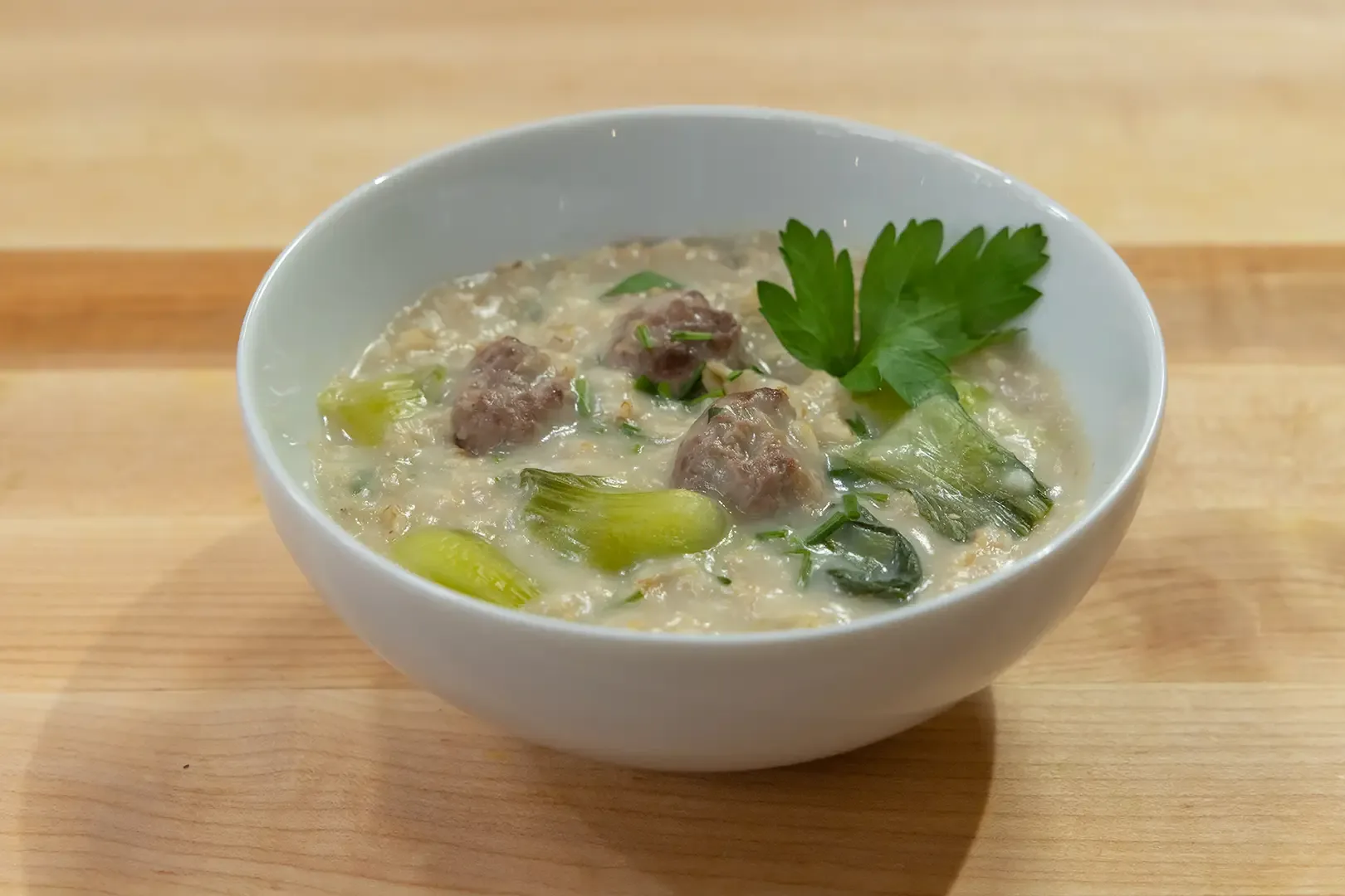 Savory Oatmeal with Meatballs-image