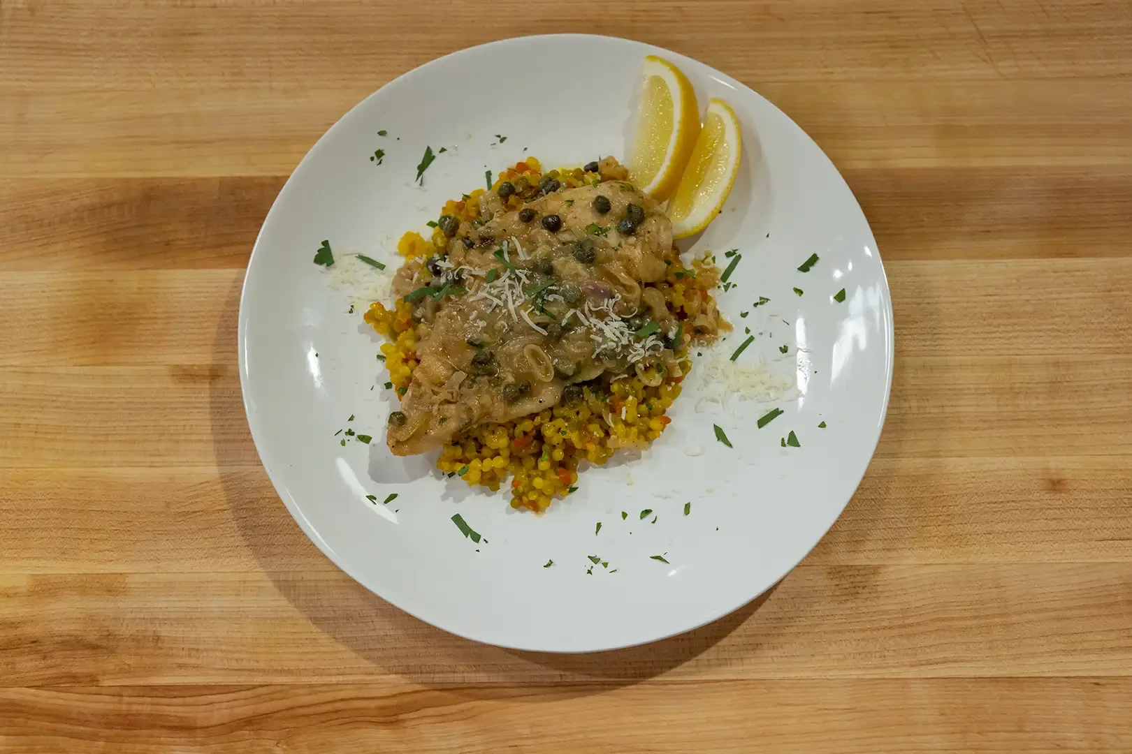 Chicken Piccata over Moroccan Couscous-image